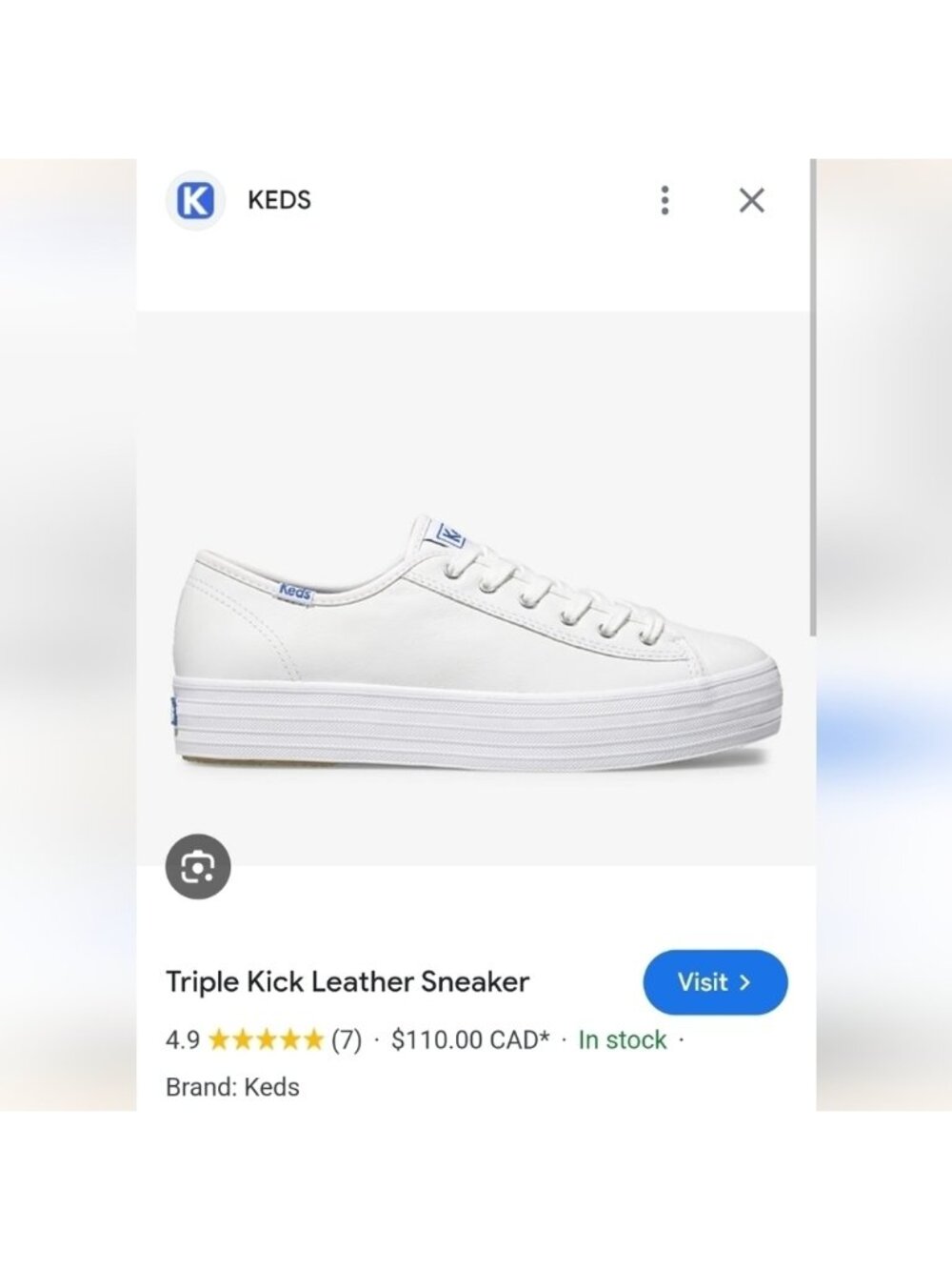 Keds Triple Kick Leather Lace Up platform sneaker white, woman's size 6